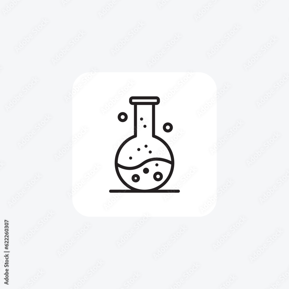 Flask, Laboratory Vector Line Icon Flask, Laboratory Vector Line Icon