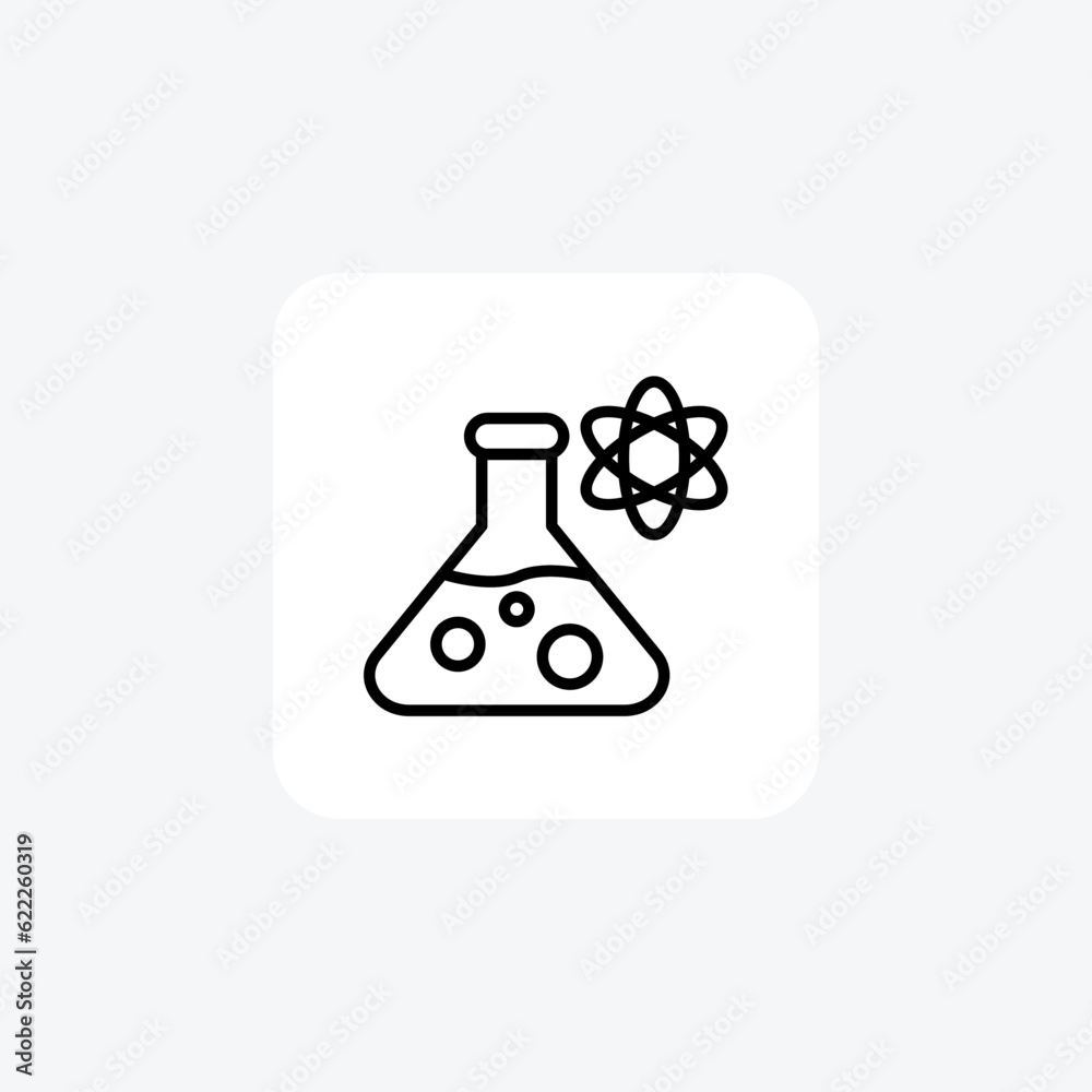 Atomic Test, Flask Vector Line Icon Atomic Test, Flask Vector Line Icon