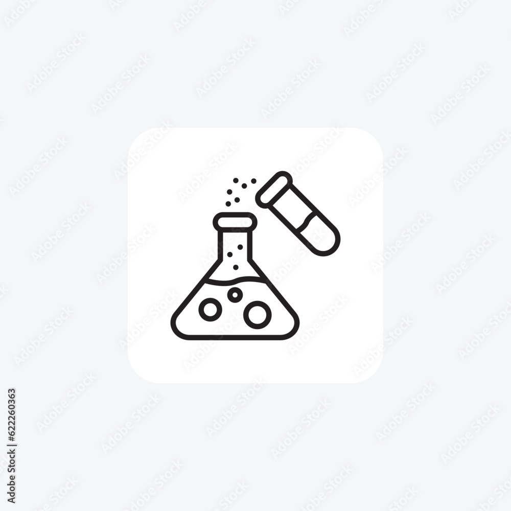 Obraz premium Flask, Test Tube, Laboratory Vector Line Icon