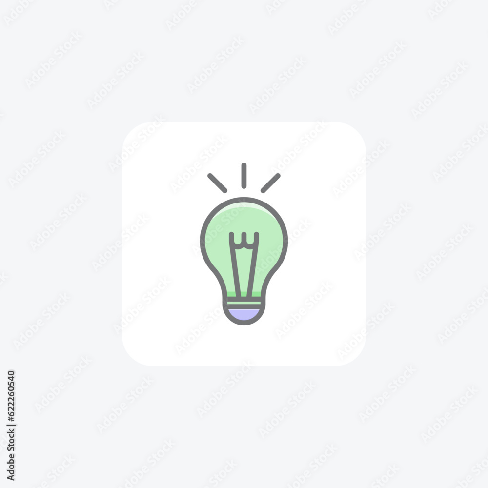 Bulb, Light, Idea, Invention, Creativity Vector Awesome Fill Icon Bulb, Light, Idea, Invention, Creativity Vector Awesome Fill Icon