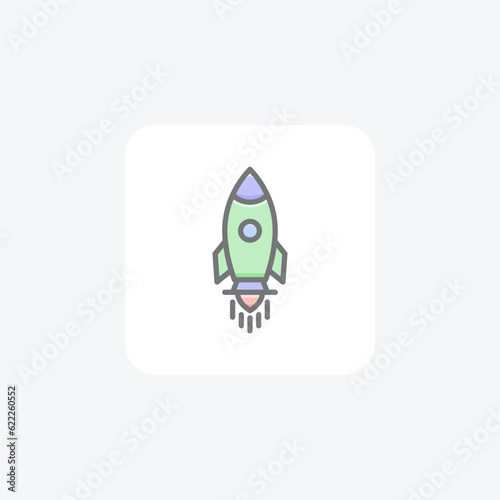 Rocket, Space, Aerospace Vector Awesome Fill Icon