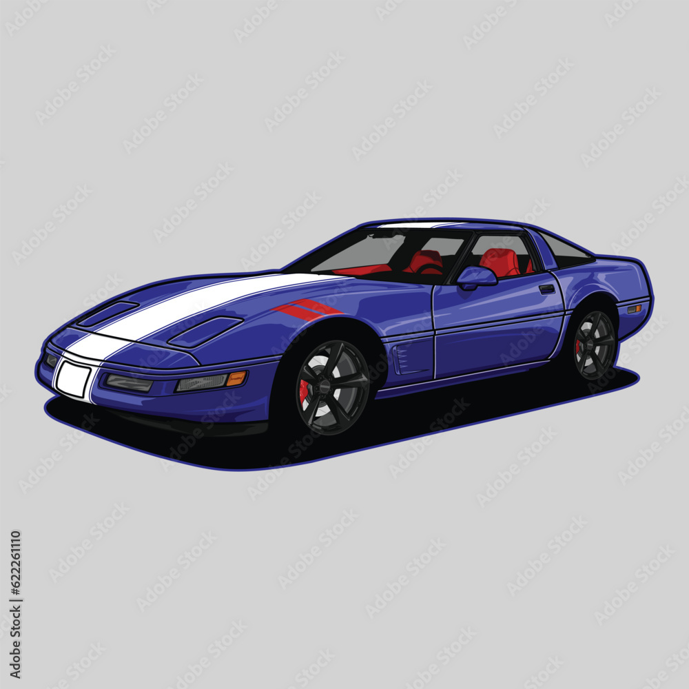 Perspective view car vector illustration for conceptual design