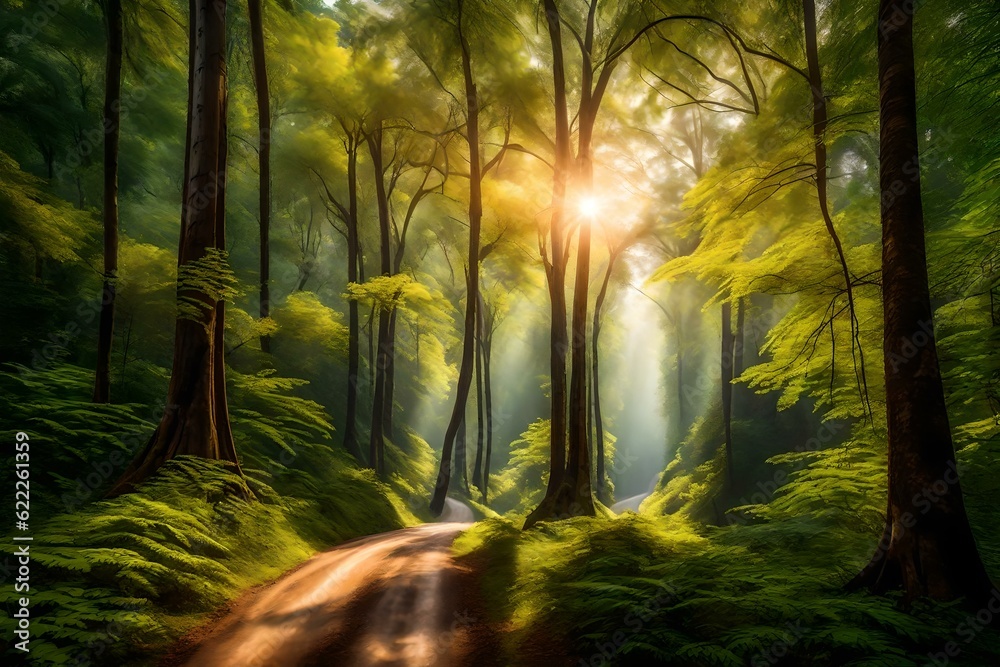 path in the forest AI generated path in the forest AI generated