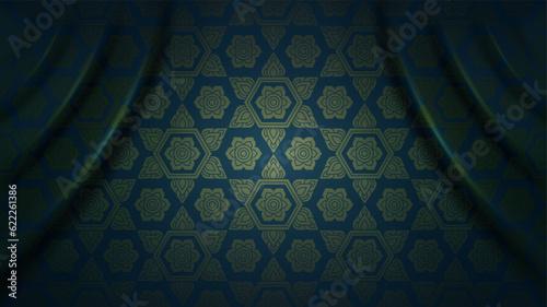 Thai art luxury banner, background pattern decoration for printing, flyers, poster, web, banner, brochure and card