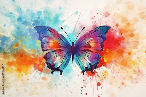 watercolor style painting of butterfly shapes © food and Drink
