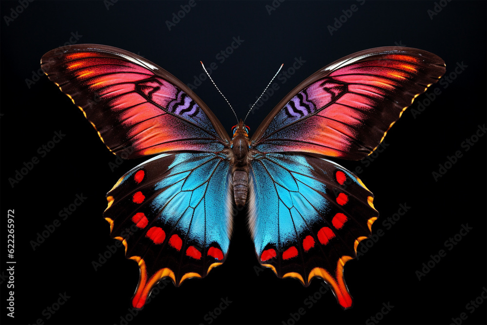 butterfly on black background generative ai butterfly on black background generative ai