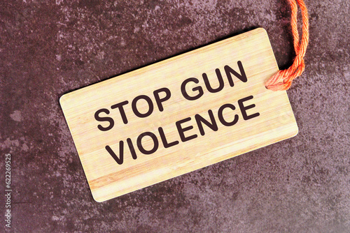 STOP GUN VIOLENCE text on the card