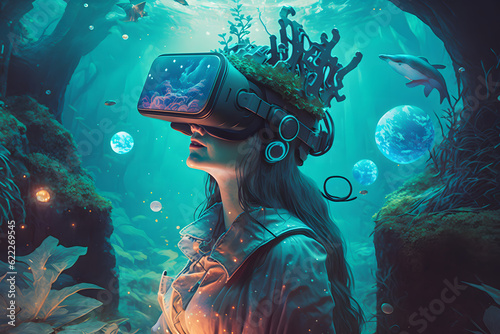 Girl Metaverse Futuristic VR, Advandced Technology Theme © MochSjamsul