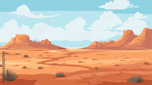 Photographie cartoon valley in the country desert landscape