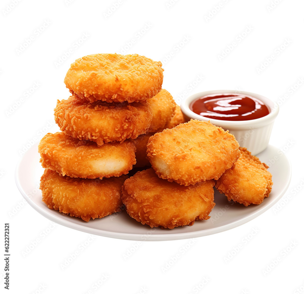 Delicious fried Chicken nuggets on transparent background Remove png created with Generative AI, Clipping Path Delicious fried Chicken nuggets on transparent background Remove png created with Generative AI, Clipping Path