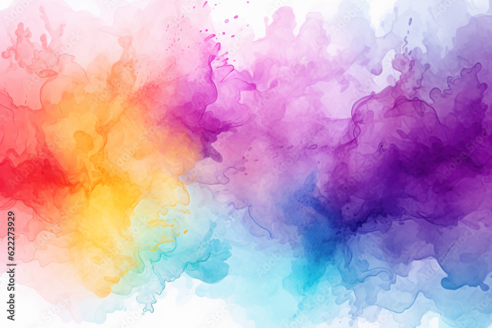 Colorful abstract watercolor splash painting