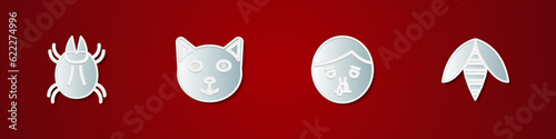 Set Parasite mite, Pet, Runny nose and Bee icon. Vector