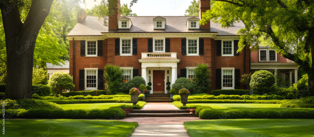 Colonial style American house. American classic home and house designs ...