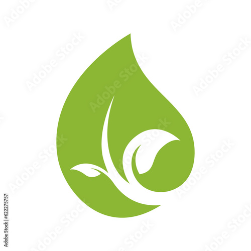 ecology waterdrop logo vector icon illustration