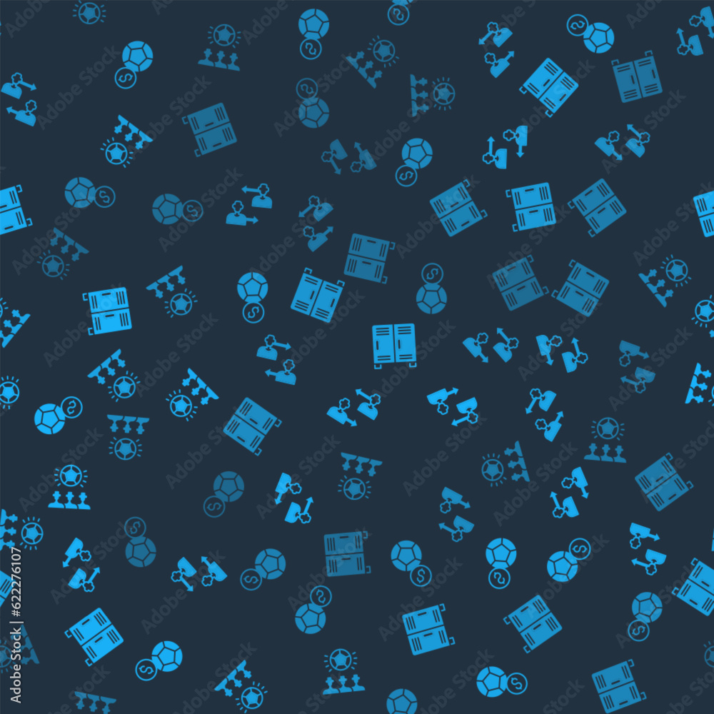 Set Soccer football ball, Substitution player, Locker or changing room and on seamless pattern. Vector Set Soccer football ball, Substitution player, Locker or changing room and on seamless pattern. Vector