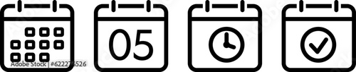 Icons of tear-off calendar sheets as set of schedule icons