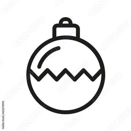 Christmas tree ball icon