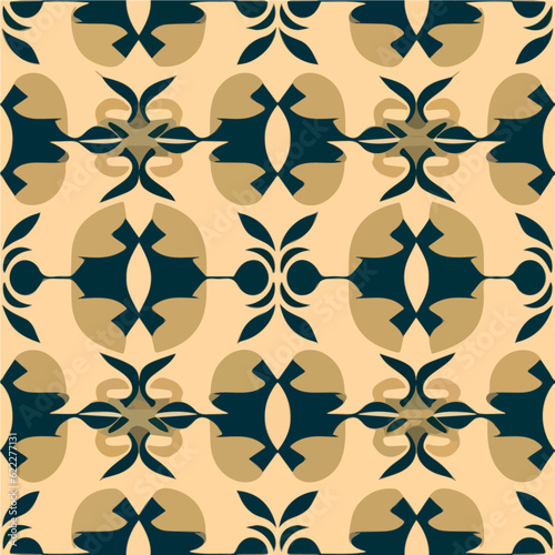 Seamless fabric pattern with an art deco touch showcases a striking black and yellow design against a pristine white backdrop, evoking a sense of sophistication and opulence.