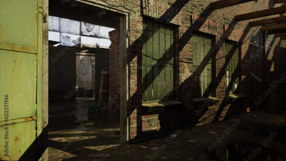old factory area is depicted in the photo, where buildings are destroyed, and garbage is scattered all over the place old factory area is depicted in the photo, where buildings are destroyed, and garbage is scattered all over the place