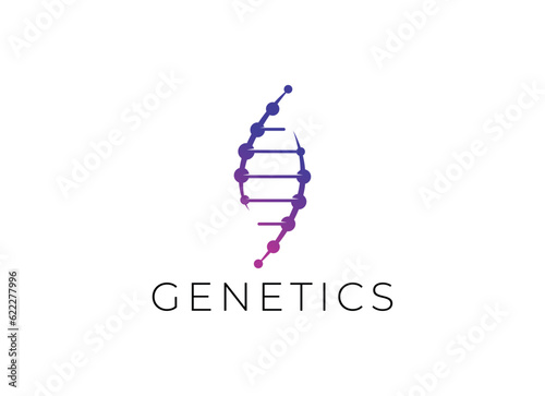 DNA logo design template icon for science technology