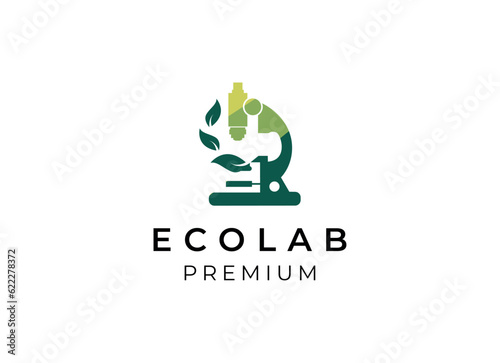 Ecolab microscope logo design vector. Microscope logo design. 