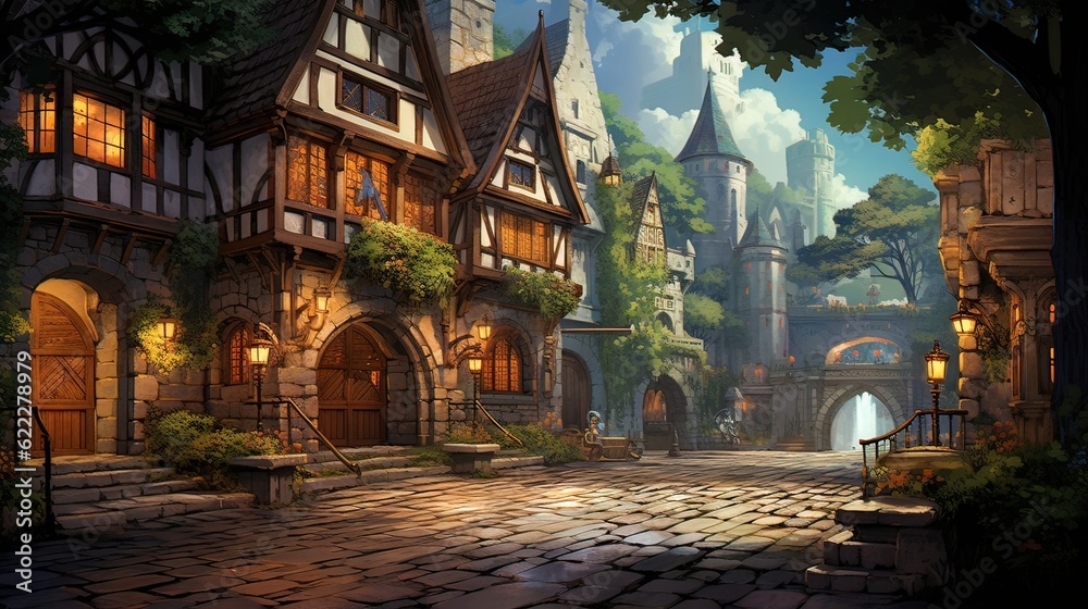 Fototapeta premium Church of st john the baptist. AI generated art illustration.