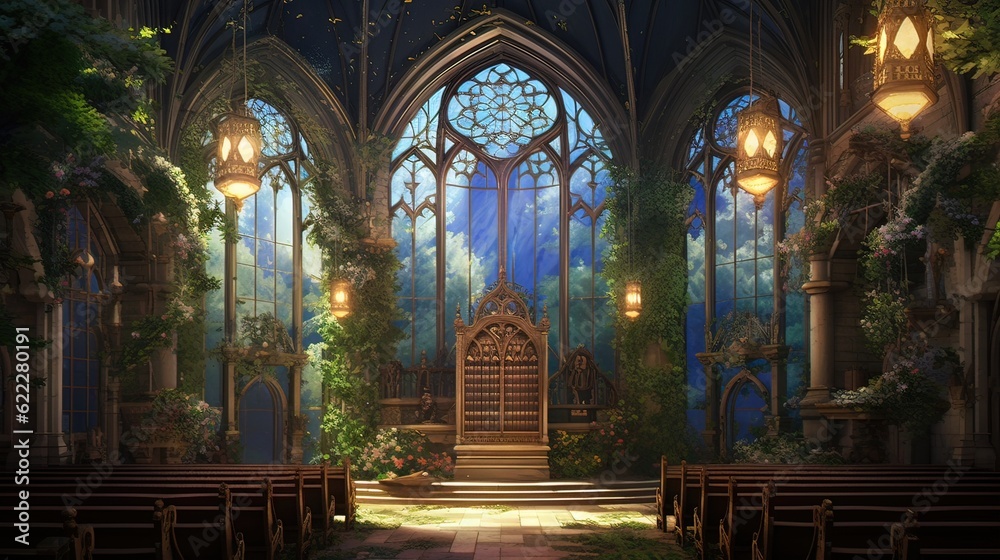 Church of st john the baptist. AI generated art illustration. Church of st john the baptist. AI generated art illustration.