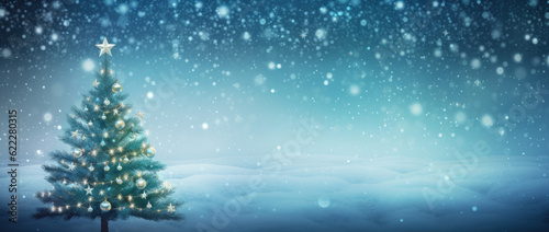 Christmas Tree Beautiful Decoration Winter Wonderland – Generative Ai © DigitalMuse