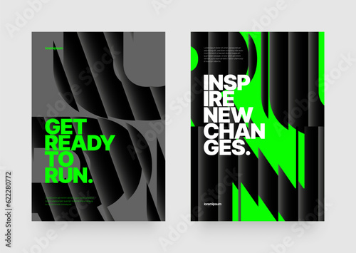 Vector layout template design for run, championship or sports event. Poster design with fluted glass effect. Design for flyer, poster, cover, brochure, banner or any layout.