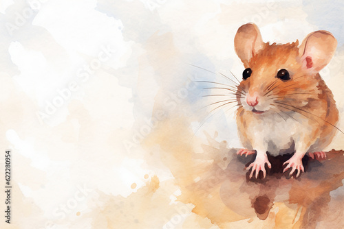 watercolor style painting of the shape of a mouse © food and Drink