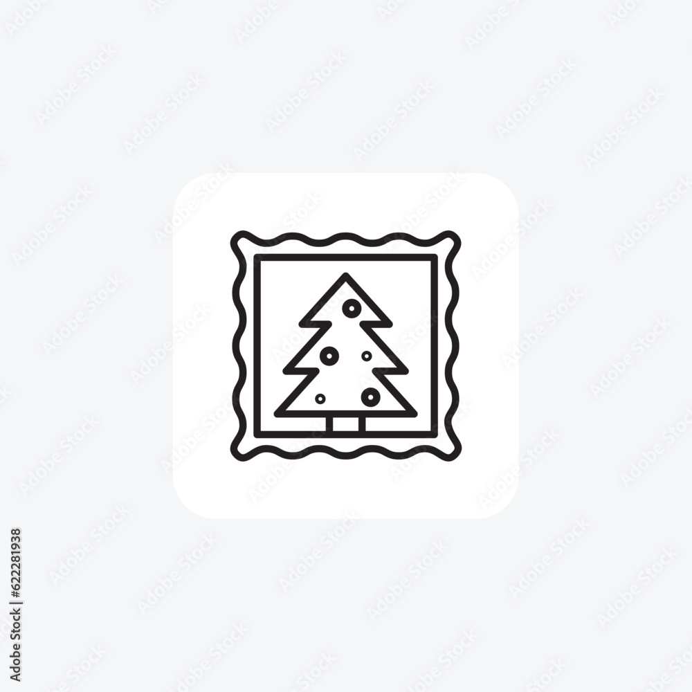 Christmas Tree Frame Line Icon Christmas Tree Frame Line Icon