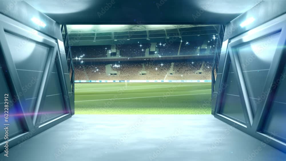 Sports stadium entrance.  Intro. Sports betting concept. Bookmaking.