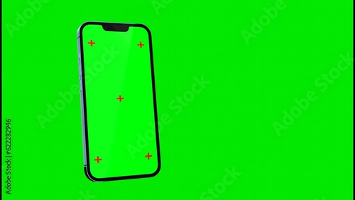Creative animated smartphone mockup with chromakey screen. Video suitable for app or vebsite promotion.