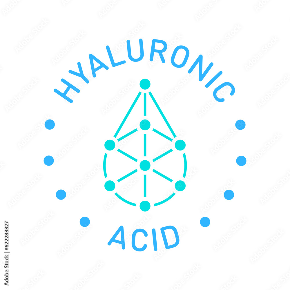 Hyaluronic Acid vector icon logo badge concept design Hyaluronic Acid vector icon logo badge concept design