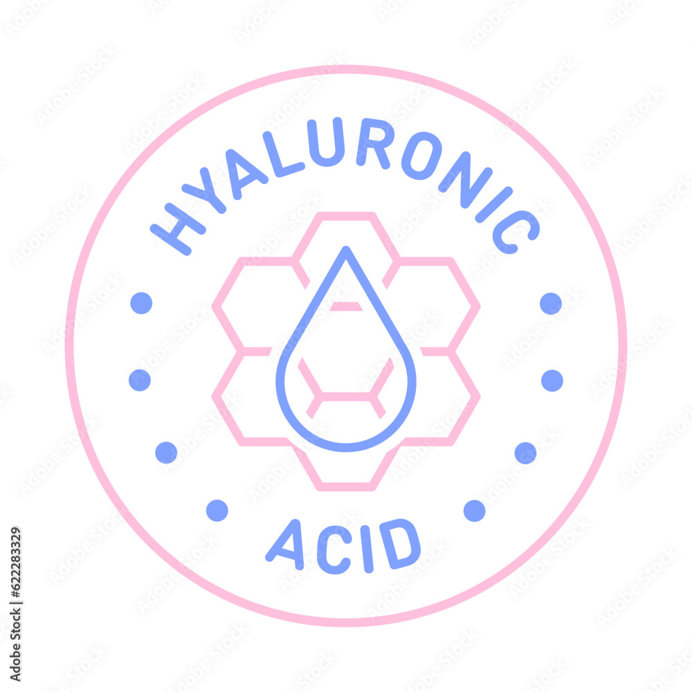 Hyaluronic Acid vector icon logo badge concept design Hyaluronic Acid vector icon logo badge concept design