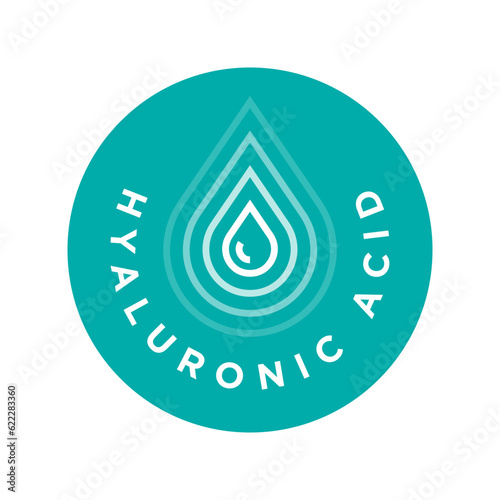 Hyaluronic Acid vector icon logo badge concept design