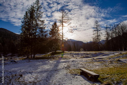 Beautiful view on the snow Tatry. Zakopane, Giewont, Kasprowy Wierch, Swinica, Rysy, Kresanica