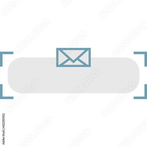 Text box with mail envelope icon