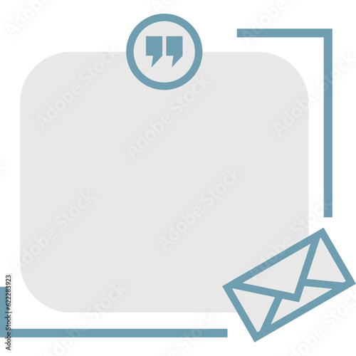 Text box with mail envelope icon
