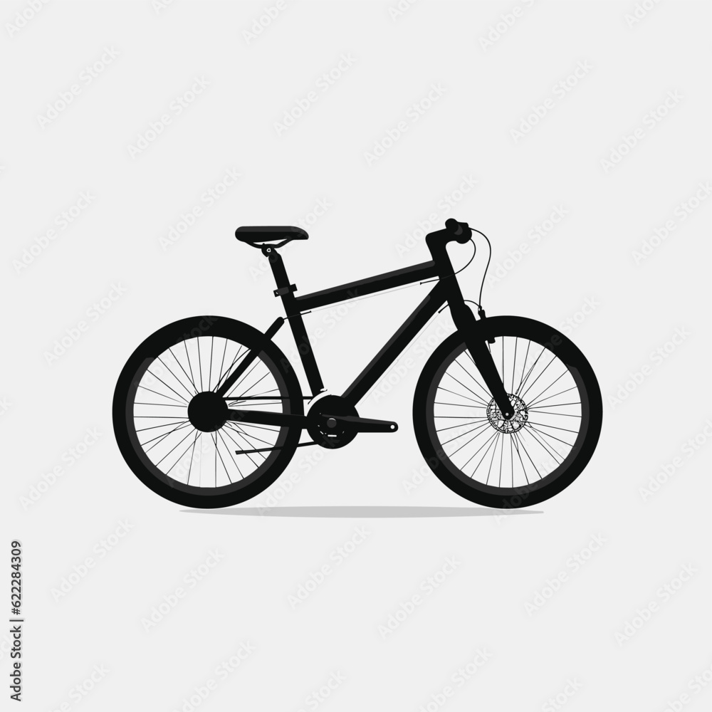 silhouette of bicycle vector flat minimalistic isolated illustration