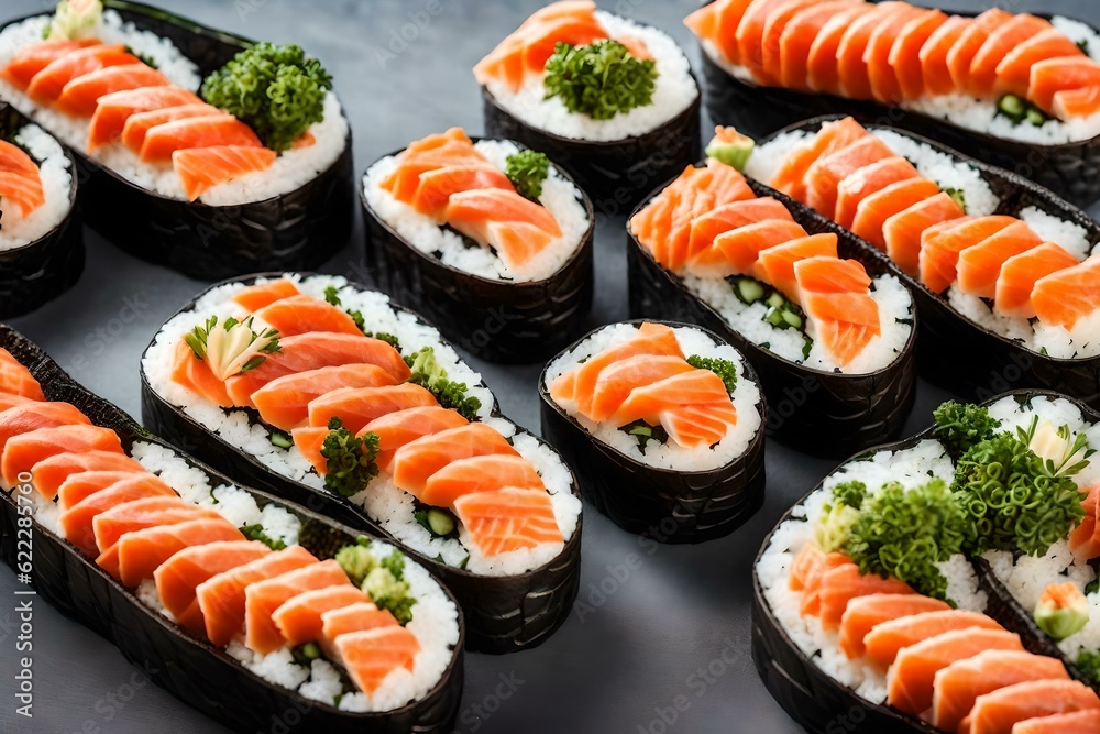 sushi with salmon sushi with salmon