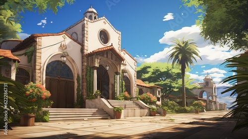 Church of st francis of town. AI generated art illustration.