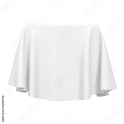 White fabric covering a cube or rectangular shape Fototapet
