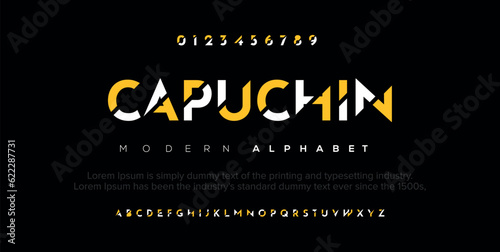 CAPUCHIN is uneven, unexpected, playful font. Vector bold font for headings, flyer, greeting cards, product packaging, book cover, printed quotes, logotype, apparel design, album covers, etc.