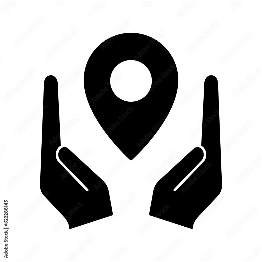 Fototapeta premium location point vector icon simple shape, on white background.