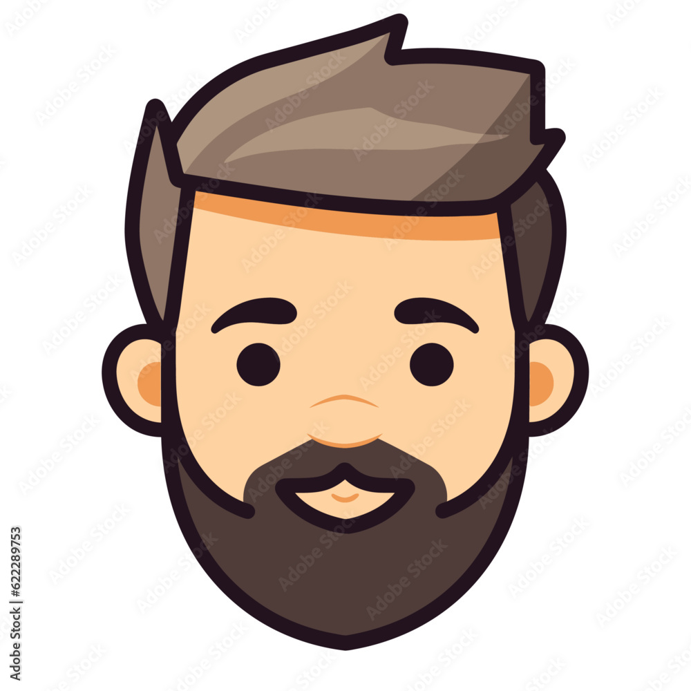 A Portrait of a Hipster A Vector Illustration and Its Silhouette Isolated on White Background A Portrait of a Hipster A Vector Illustration and Its Silhouette Isolated on White Background