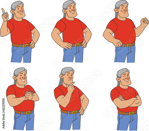 Long Hair Dandy Man Cartoon Character