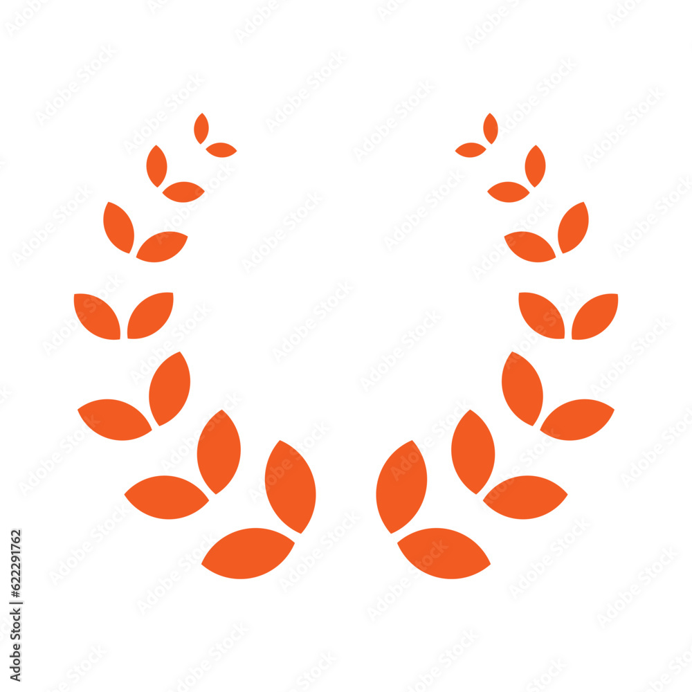Simple laurel wreath colour icon vector. Reward and achievement symbol stock illustration. Youth sport wreath reward icon for web or game interface. Prize for championship. Simple laurel wreath colour icon vector. Reward and achievement symbol stock illustration. Youth sport wreath reward icon for web or game interface. Prize for championship.