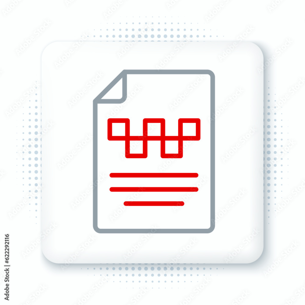 Line Taxi driver license icon isolated on white background. Colorful outline concept. Vector Line Taxi driver license icon isolated on white background. Colorful outline concept. Vector