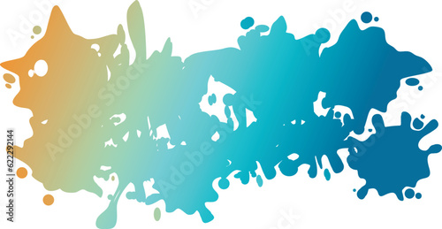 vector colorful paint spills with splashes in all directions